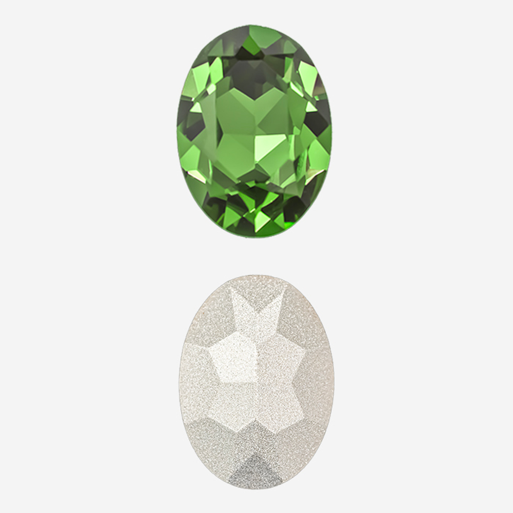 Кристалл Овал (Oval Fancy Stone), оттенок "Peridot", 18*13мм