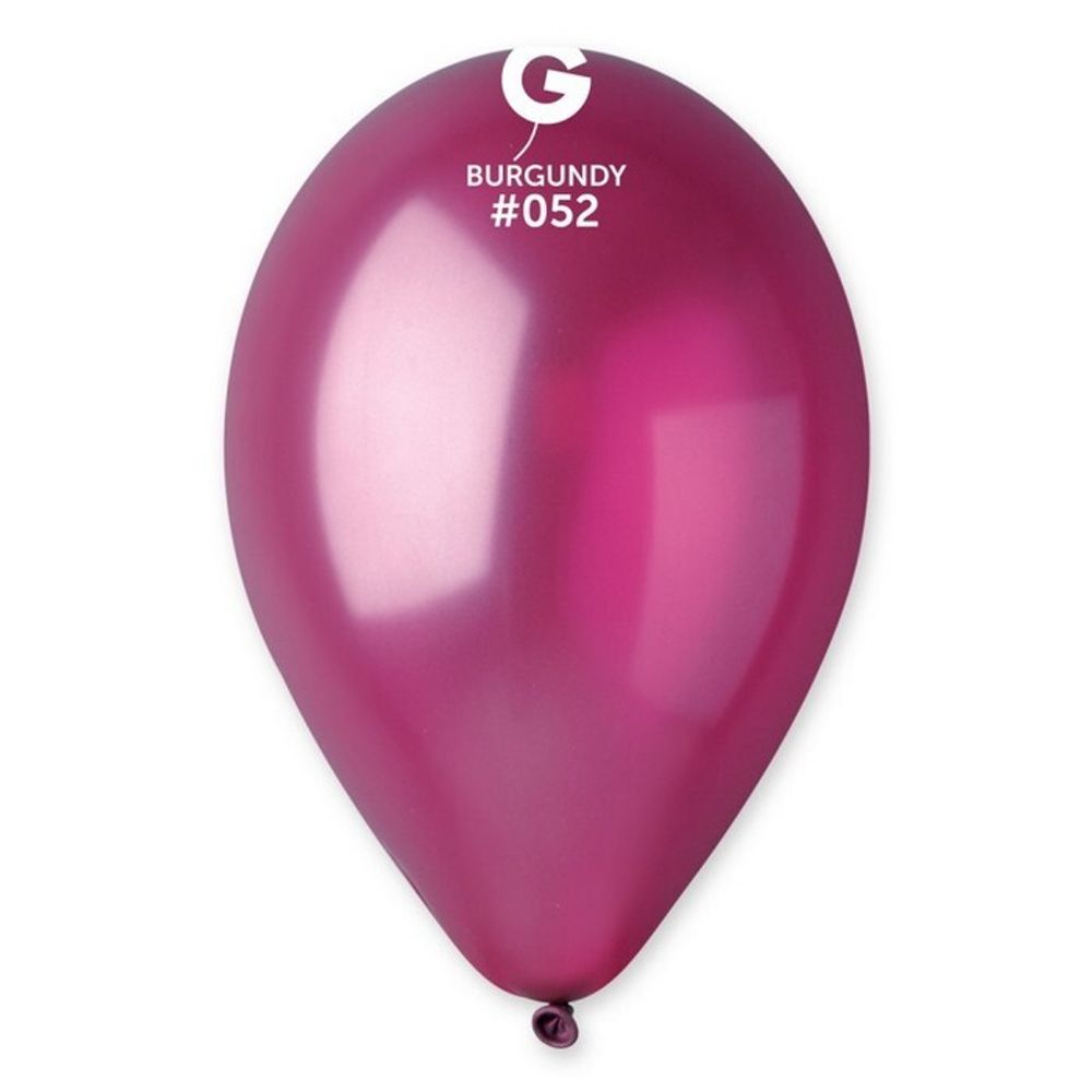 Воздушные шары Gemar, цвет 052 металлик, бургундия, 100 шт. размер 12&quot;