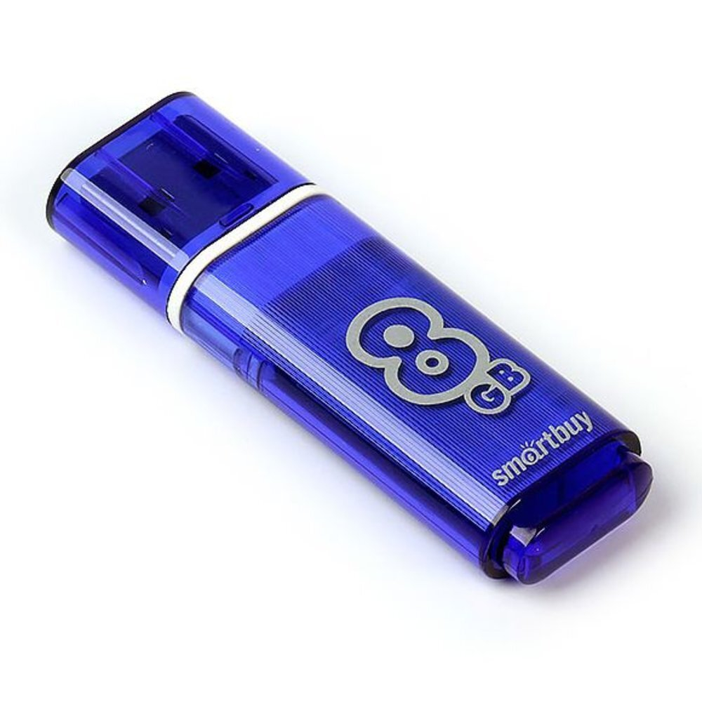 USB Флешка 8GB SmartBuy Glossy series, USB 3.0, синяя