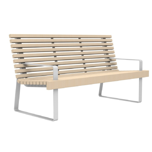 Скамья парковая PO-1800, 1800*801*940 мм., со спинкой и подлокотниками