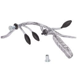 Ручка мебельная скоба Oliva Branch (Олива Бранч) левая Античное серебро