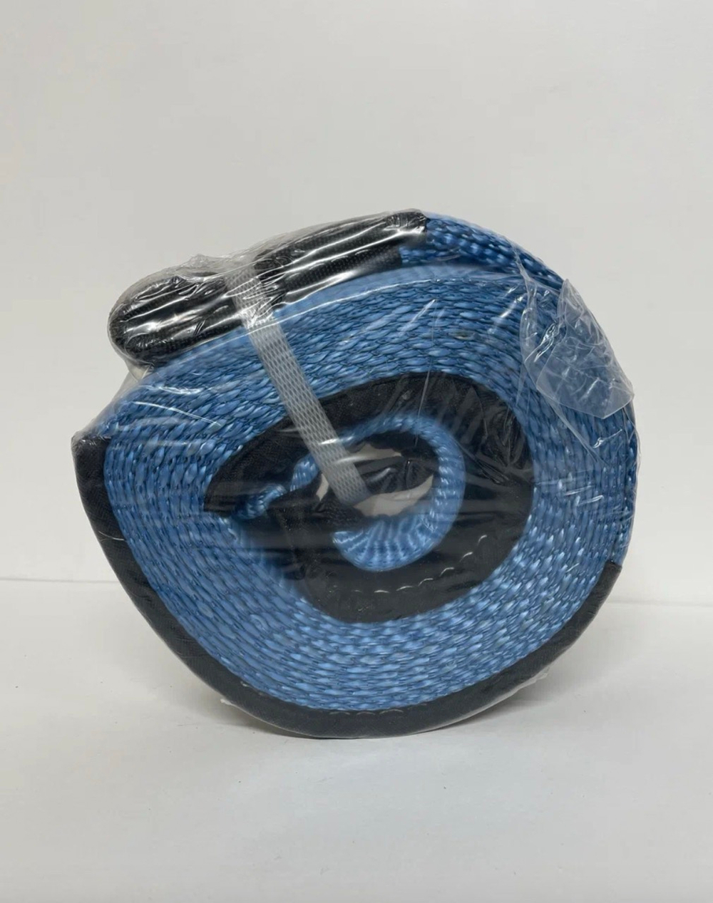 8T-6M / Трос автомобильный буксировочный, 8 тонн, длина 6 метров, ширина 65 мм, стропа, петля-петля, синий, серия - спасатель, TG (1 шт.)