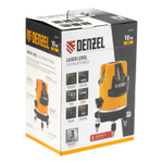Лазерный уровень LX3, 10 м, ± 0,3 мм/1 м, 635 нм, 4 вертикальных, 1 горизонтальная плоскости, резьба 5/8" Denzel