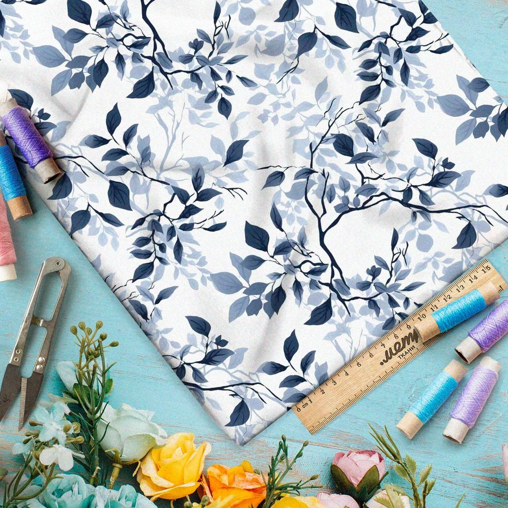 Ткань премиум бифлекс ветки в тумане