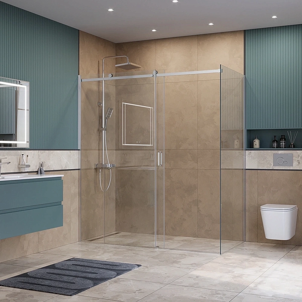 Душевой уголок BelBagno SOFT_CLOSE-2-AH-1 180х90 стекло прозрачное/профиль хром