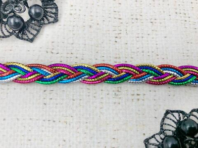 Тесьма декоративная косичка люрекс, ш. 1 см