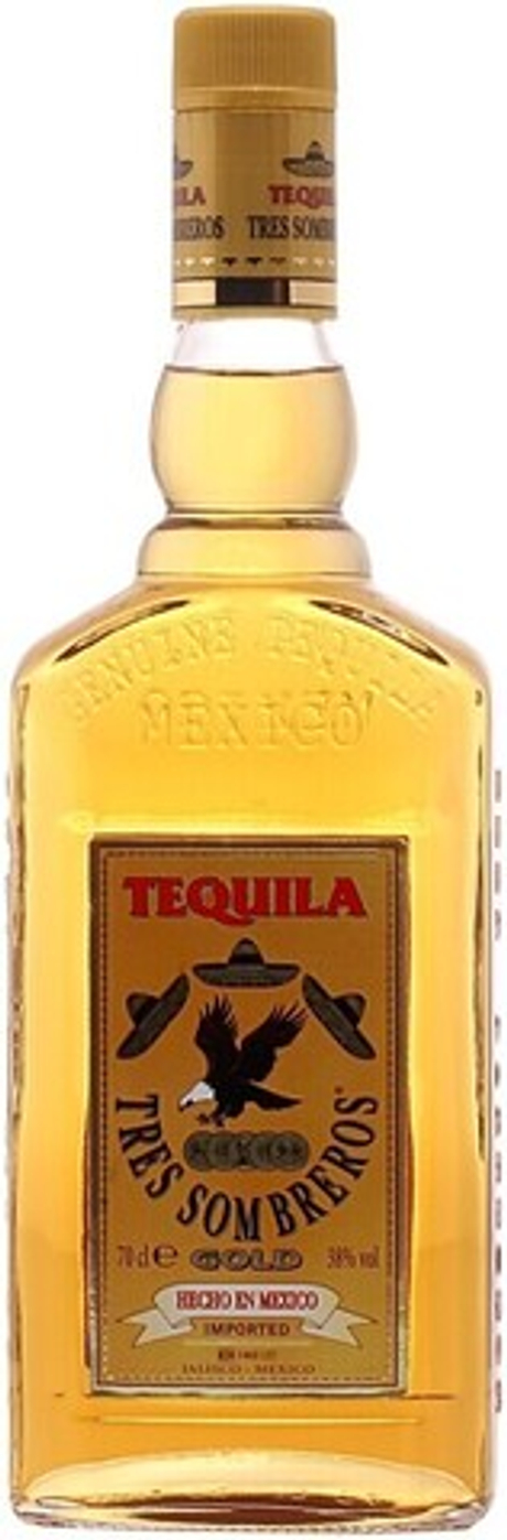 Текила Трес Сомбрерос Золотая