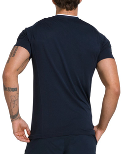 Мужское теннисное поло Wilson Players Seamless Zip Henley 2.0 - небесный