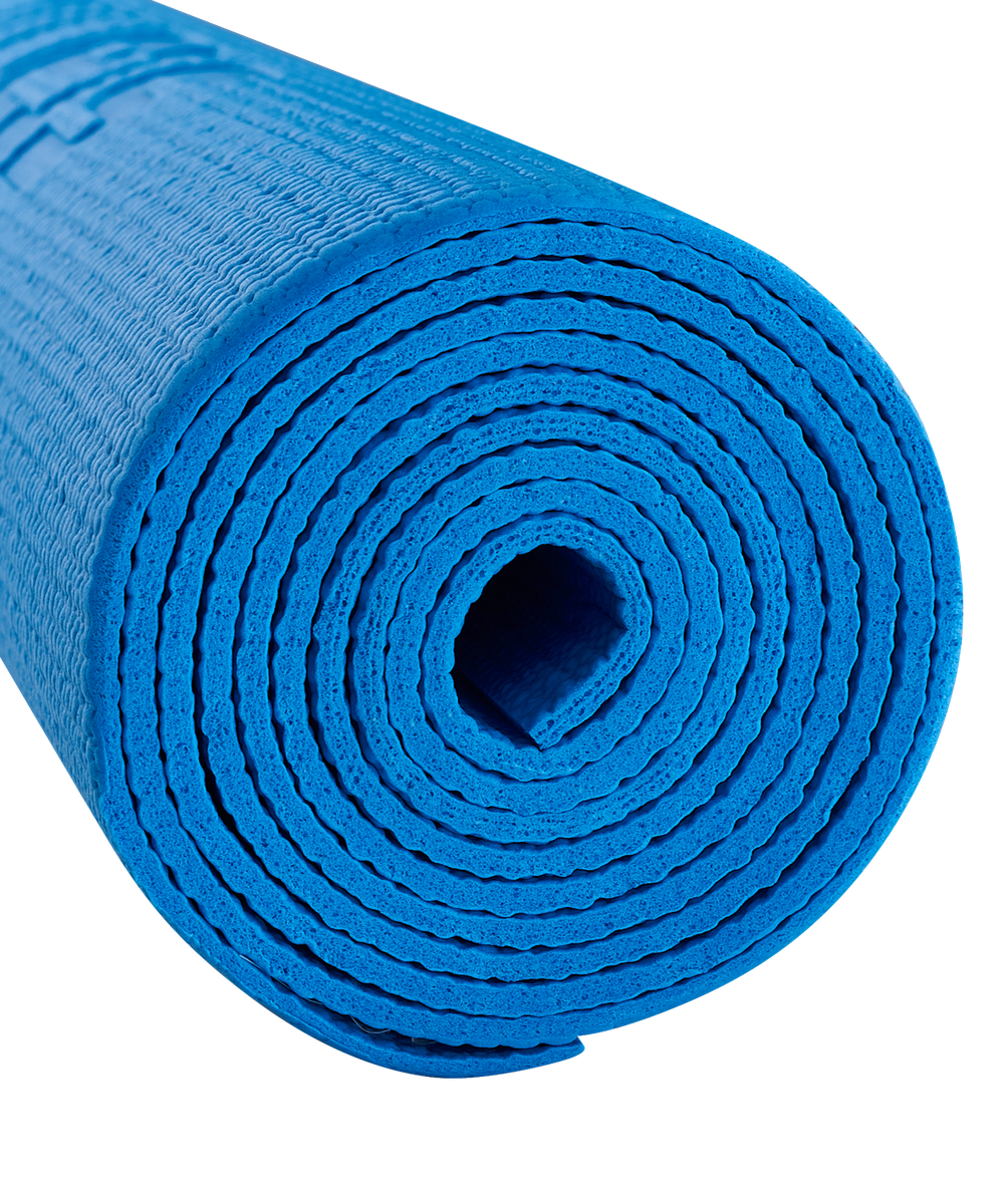 Коврик для йоги и фитнеса FM-104, PVC, 183x61x0,4 см, синий