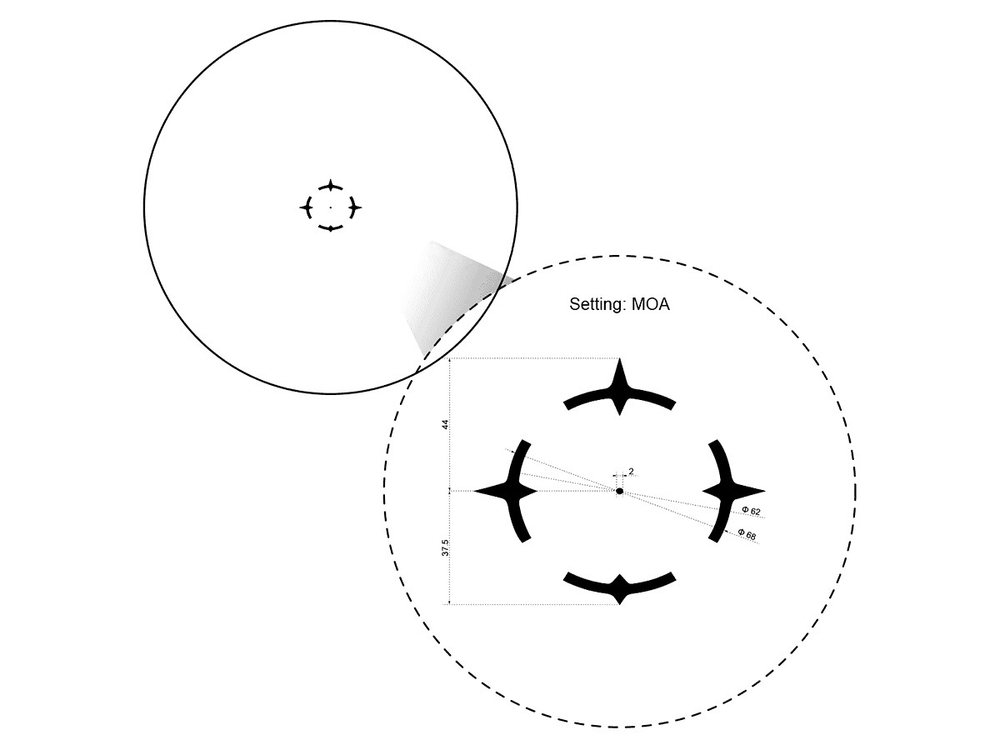 Прицел призматический Vector Optics Paragon 1x16, VEP-CDR, подсветка красная, на Picatinny, 1 MOA, IP67, 225г