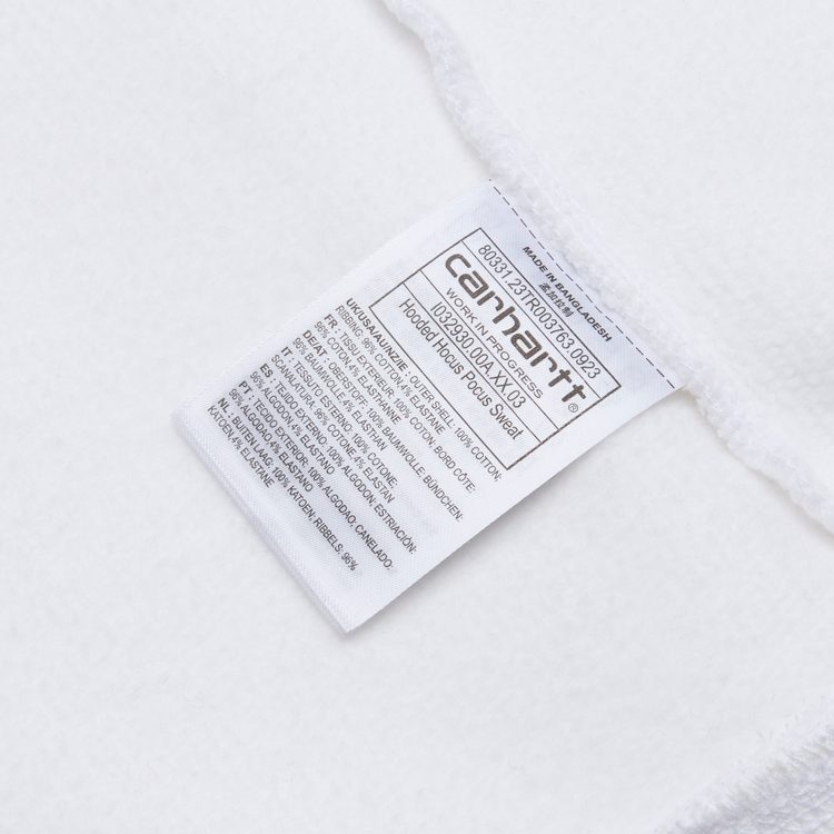 Толстовка мужская Carhartt WIP Hocus Pocus Hooded артикул:I032930_white - купить в магазине Дайс