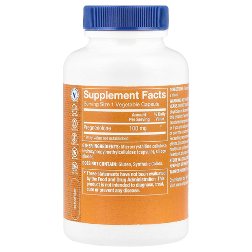 The Vitamin Shoppe, Прегненолон, 100 мг, 100 растительных капсул