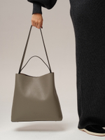 Кожаная сумка шоппер DBR 30948 серо-коричневый