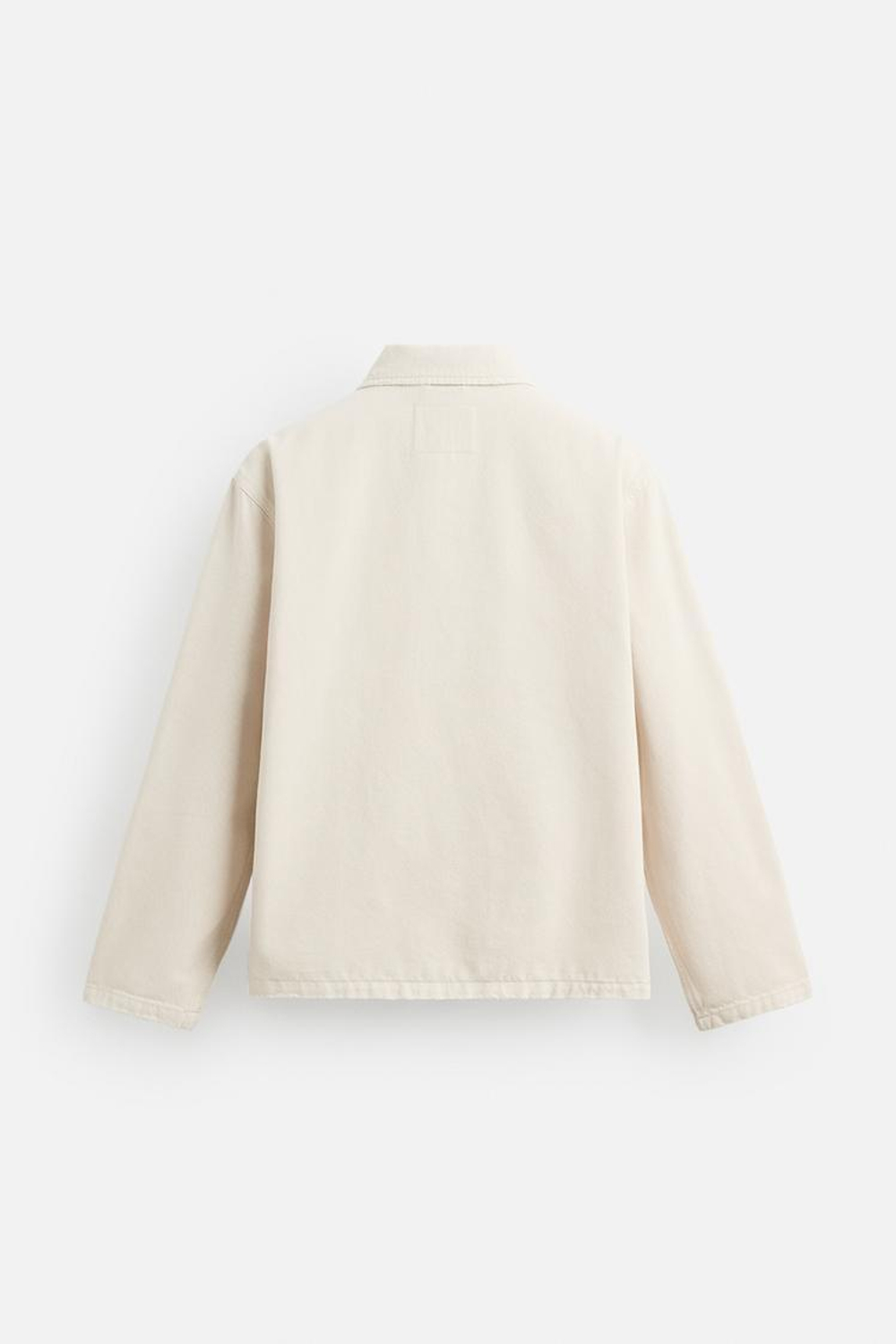 ZARA КУРТКА-РУБАШКА ИЗ ДЖИНСОВОЙ ТКАНИ С ЭФФЕКТОМ ПОТЕРТОСТИ, ЖЕЛТОВАТО-БЕЛЫЙ