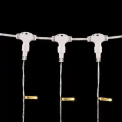 Светодиодный занавес с колпачком 1*6 м., 600 теплых белых LED ламп, прозрачный провод ПВХ, IP65, LTC (PCL601CAP-10-2WW)