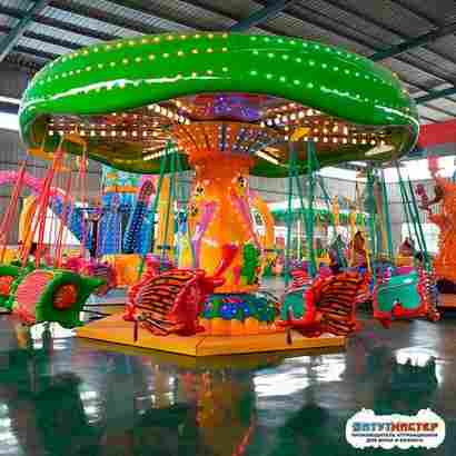 Подвесная карусель «Цветочная Поляна», 12 мест, 6×6×4 м