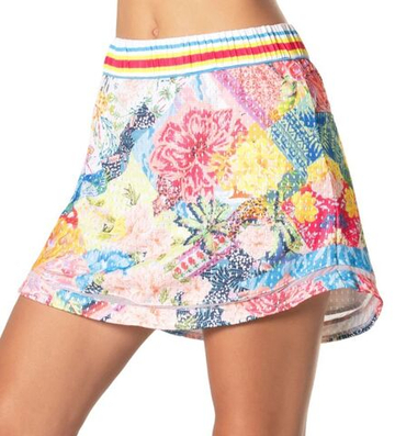 Теннисная юбка Lucky in Love Novelty Print High Waist Flower On Skirt - разноцветный