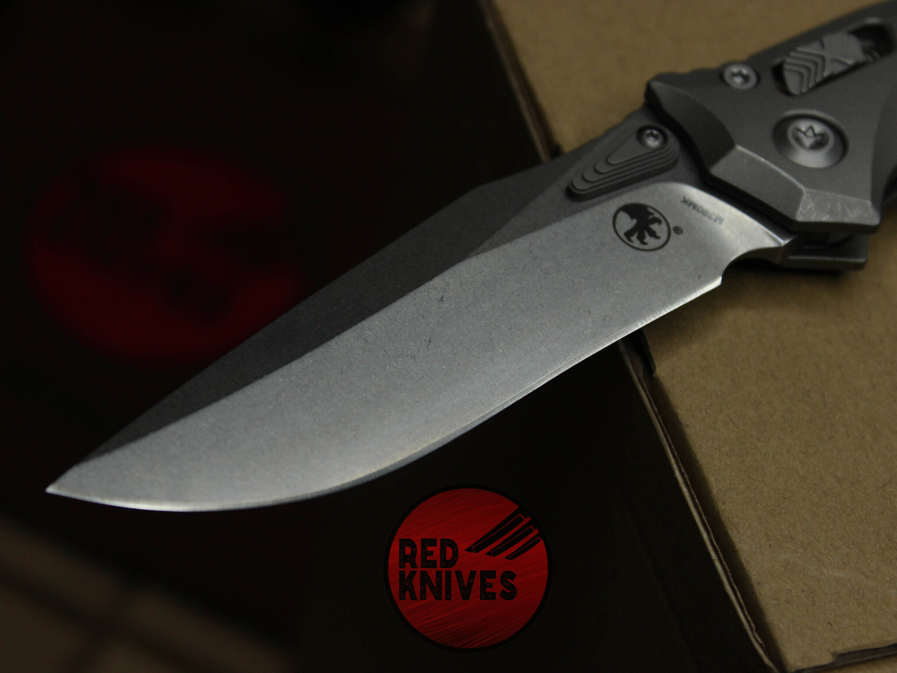 Нож Microtech Amphibian Titanium - рукоять титан, клинок апокалиптик