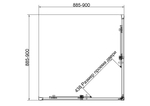Душевой уголок Слим 8мм (Slim 8mm) Vincea VSS-4SL900CLB, 900*900, черный матовый, стекло прозрачное