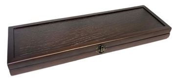 Футляр деревянный для 7 монет Екатерины II (массив сосны, шпон дуба)