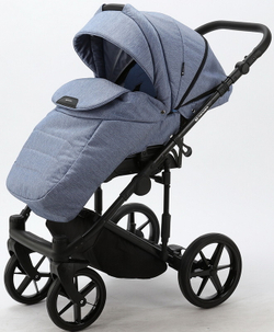 Детская коляска Adamex Zico 2 в 1 Z-TK02 ГОЛУБ.ДЖ.ТК