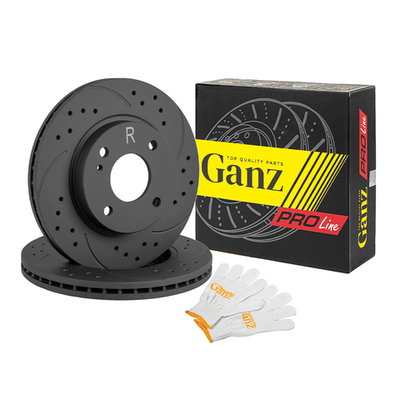 Диск тормозной передний перфорированный PRO-Line с покрытием (компл.2 шт) FORD Fiesta 2008 /Vent D=258mm GANZ GIJ06205S