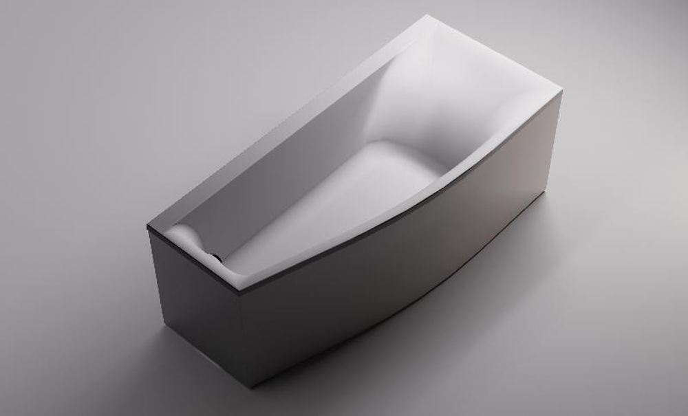 Ванна СКАТ пустая, литой мрамор, правая 1700х750х500