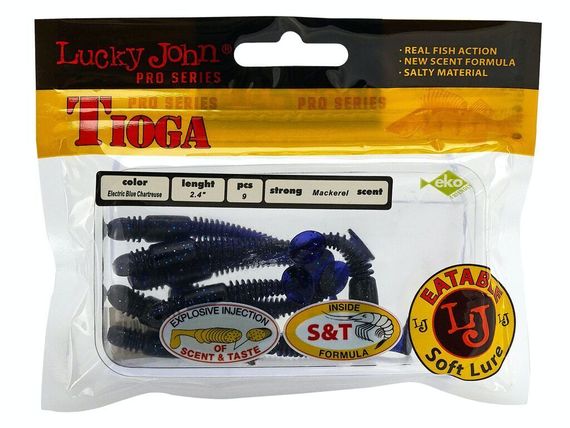 Виброхвосты съедобные LJ Pro Series TIOGA 2.4in(6,2 см), цв. T52, 9 шт.