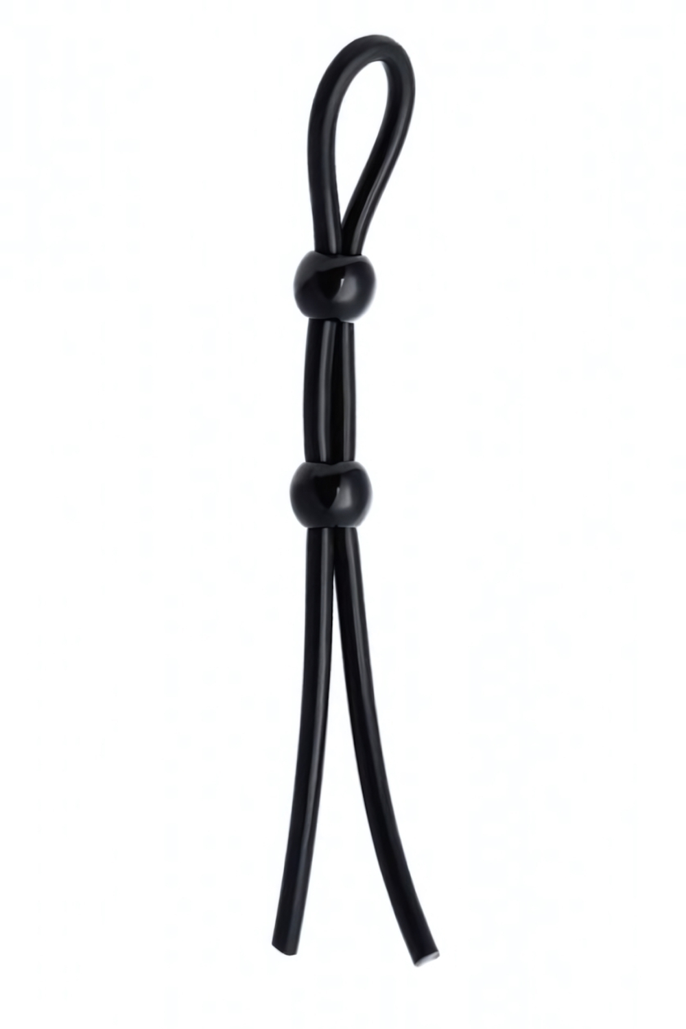 Лассо на пенис с двумя бусинами Rosyland (Цвет: черный)