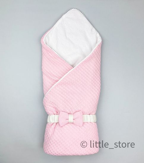 Плед-конверт с пояском Нежно-розовый