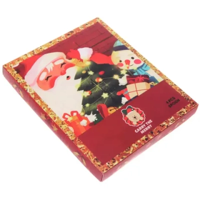 Набор чайных ложек 4шт «Новогодние звезды» в подарочной коробке, цвет золото