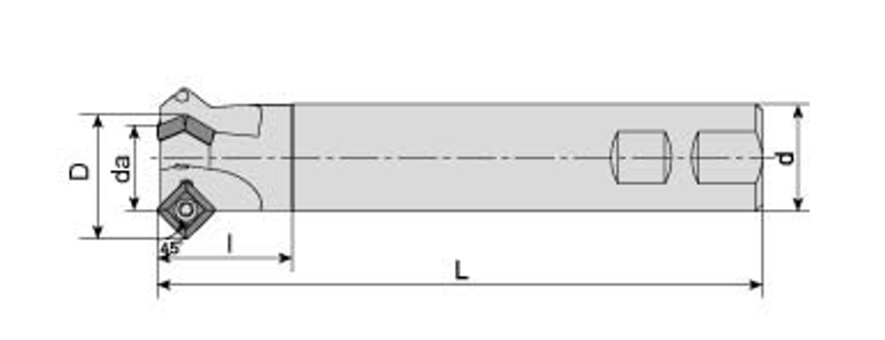 Корпус фрезы ACM45-SP1104-D25x39-W25-L150-Z02 для снятия фасок