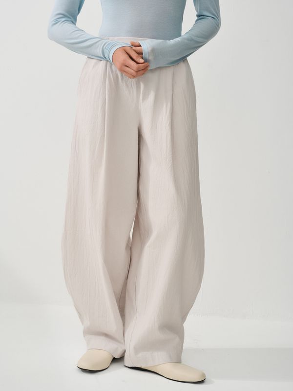 Брюки из жатого хлопка 