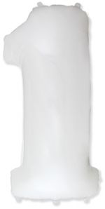 FM Шар 40'' / 102 см "Цифра 1" Белый (БГ-60)