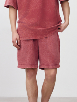 Шорты garment dyed (бордовый)