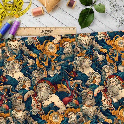 Ткань премиум сатин средневековые мотивы