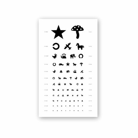 Таблица Орловой для исследования остроты зрения 500х300 мм из пластика 3-5 мм