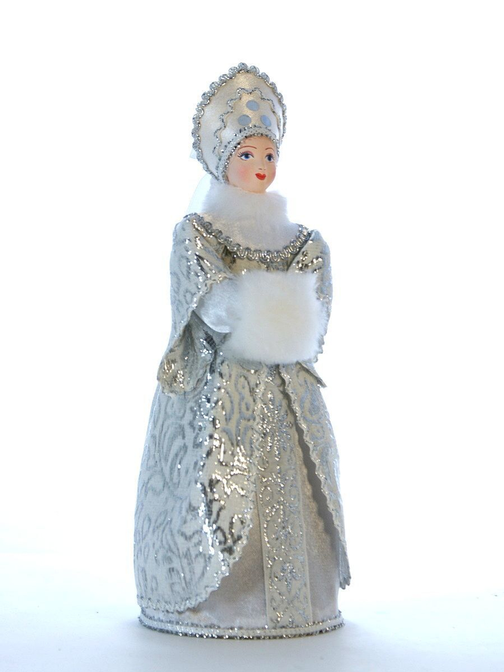 Кукла фарфоровая Снегурочка, новогодняя игрушка под елку, 25 см