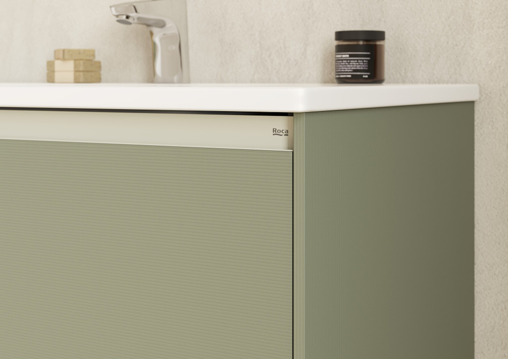 Тумба под раковину Roca Ona Olive 600 оливковый матовый, 2 ящика, ZRU9307859