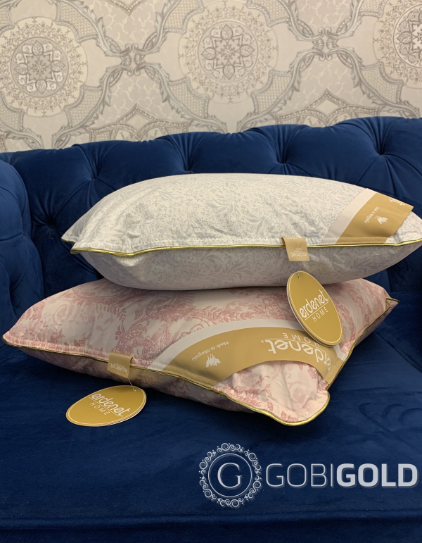 Подушка из 100% верблюжьего пуха 50х50 см. (ERDENET) - серо-голубая