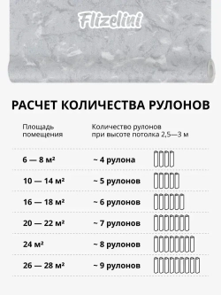 Обои виниловые на флизелине, фактурная штукатурка, темно-серые с серебристыми прожилками, каменная стена, антивандальные метровые, для прихожей Stenmuro (Flizelini, 1900-22)