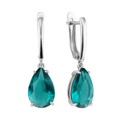 Серьги из серебра с кварцем