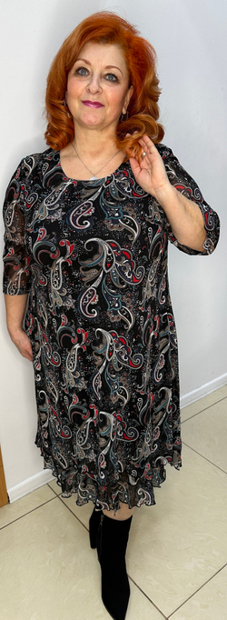 Трикотажное цветное платье