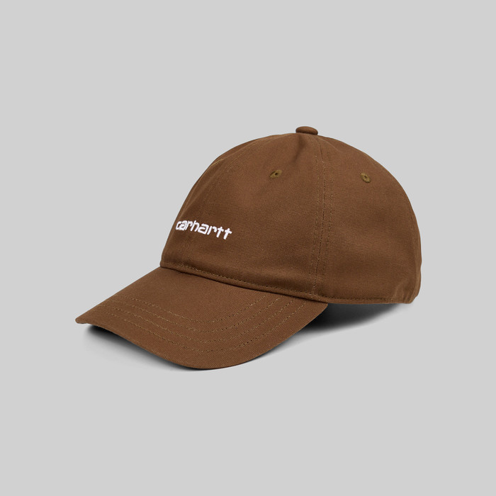 Кепка Carhartt WIP Canvas Script Cap артикул:I028876_brown - купить в магазине Дайс