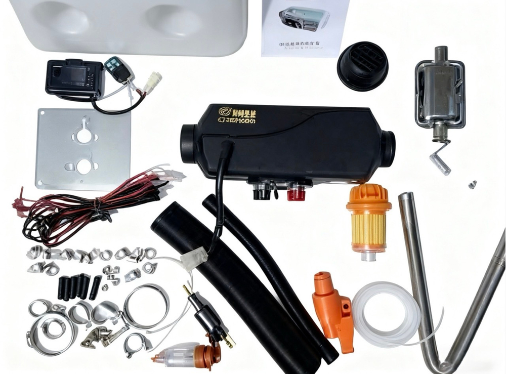 NEW KingMoon 2.2 кВт (12 в) Автономный отопитель салона, Пульт ДУ, 2000 Ватт, 12 вольт, бак 7 литров. (Гарантия 3 месяца)