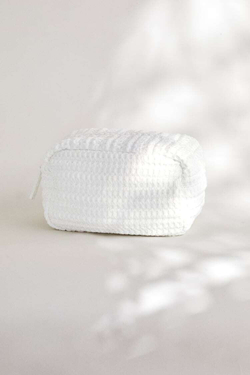 ZARA HOME СУМКА ДЛЯ МАКИЯЖА ИЗ ВАФЕЛЬНОЙ ТКАНИ,  БЕЛЫЙ