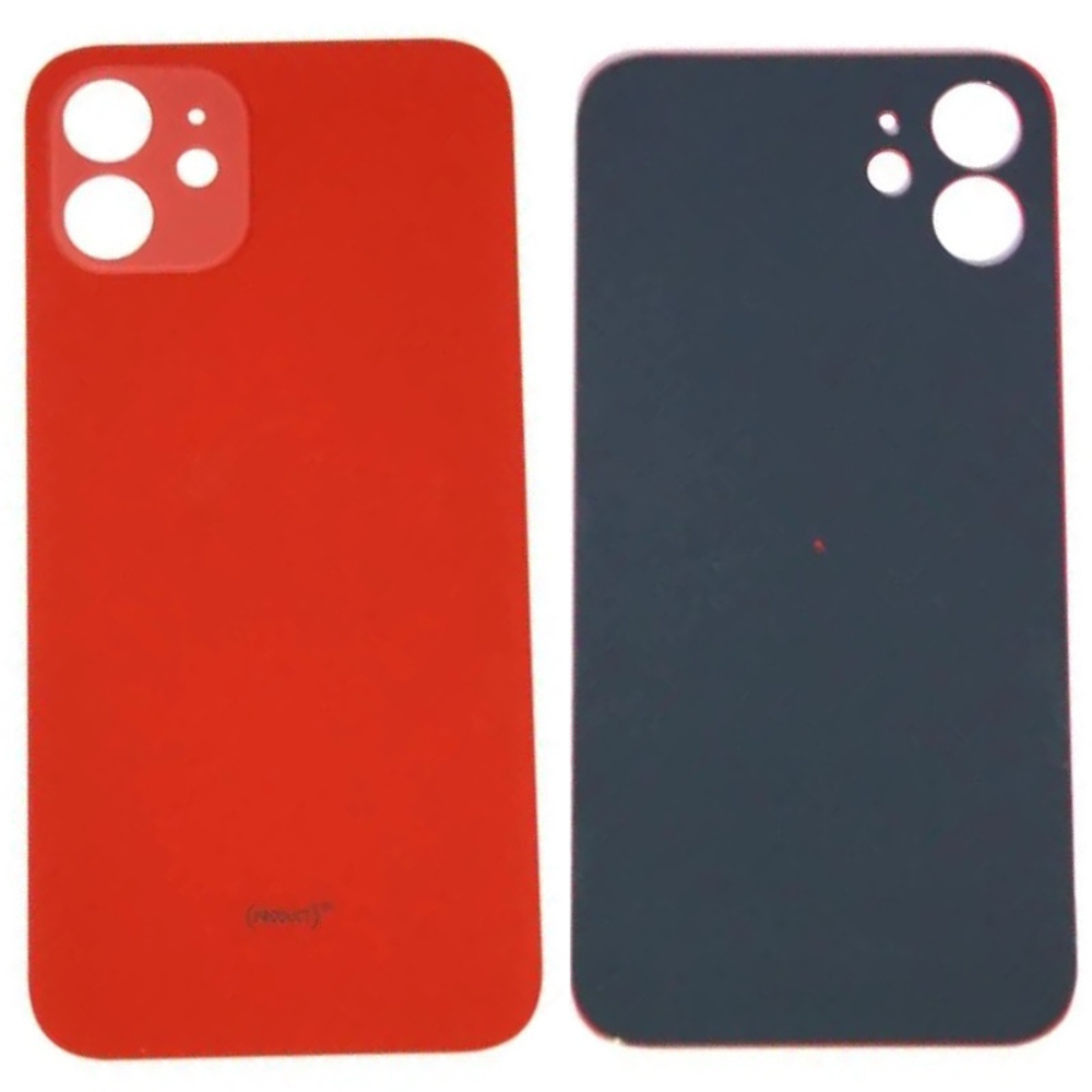 Задняя крышка для Apple iPhone 12 Красный (стекло, широкий вырез под камеру)
