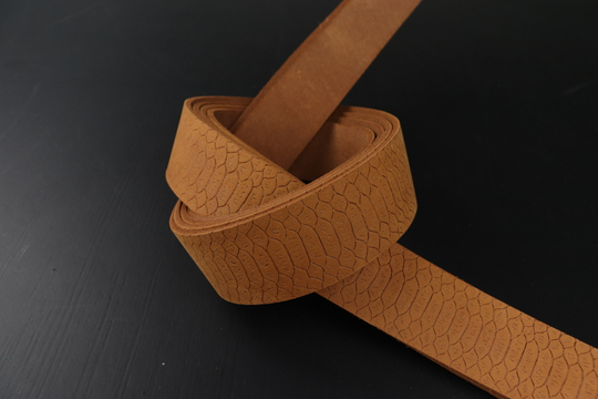 Ременная заготовка Шелк Коньяк + Плита Королевская кобра