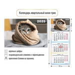 Календарь мини-трио 2025 "Котенок" (Квадра)