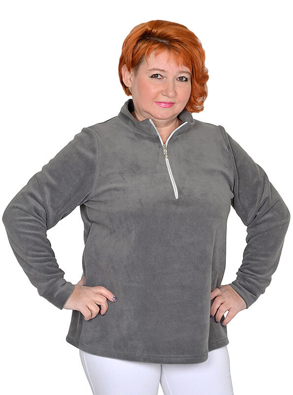 Толстовка из серого флиса Дора